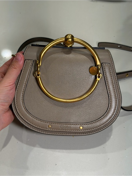 Chloe Handbags - Chloé Nile Small Bracelet Bag in Motty Grey / Taupe